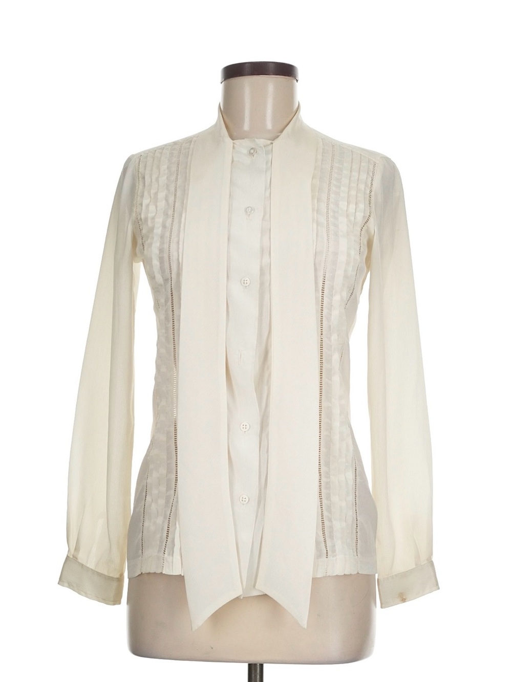 Vintage Oscar de la Renta Collectibles Ivory Blouse | Size 8 (Beaded details)